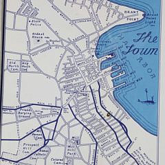 Framed Map The High-ways and Not-ways of Nantucket, copyright 1945