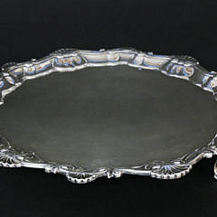 George III Sterling Silver Salver, circa 1762, mark of Ebenezer Coker