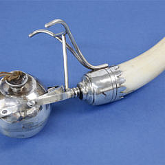 Scarce Silver and Whale’s Tooth Cigar Lighter, London, circa 1900