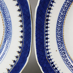 Pair of Armorial China Trade Dinner Plates, late 18th Century