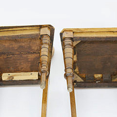 Pair of English Oak Hall Chairs, 19th Century