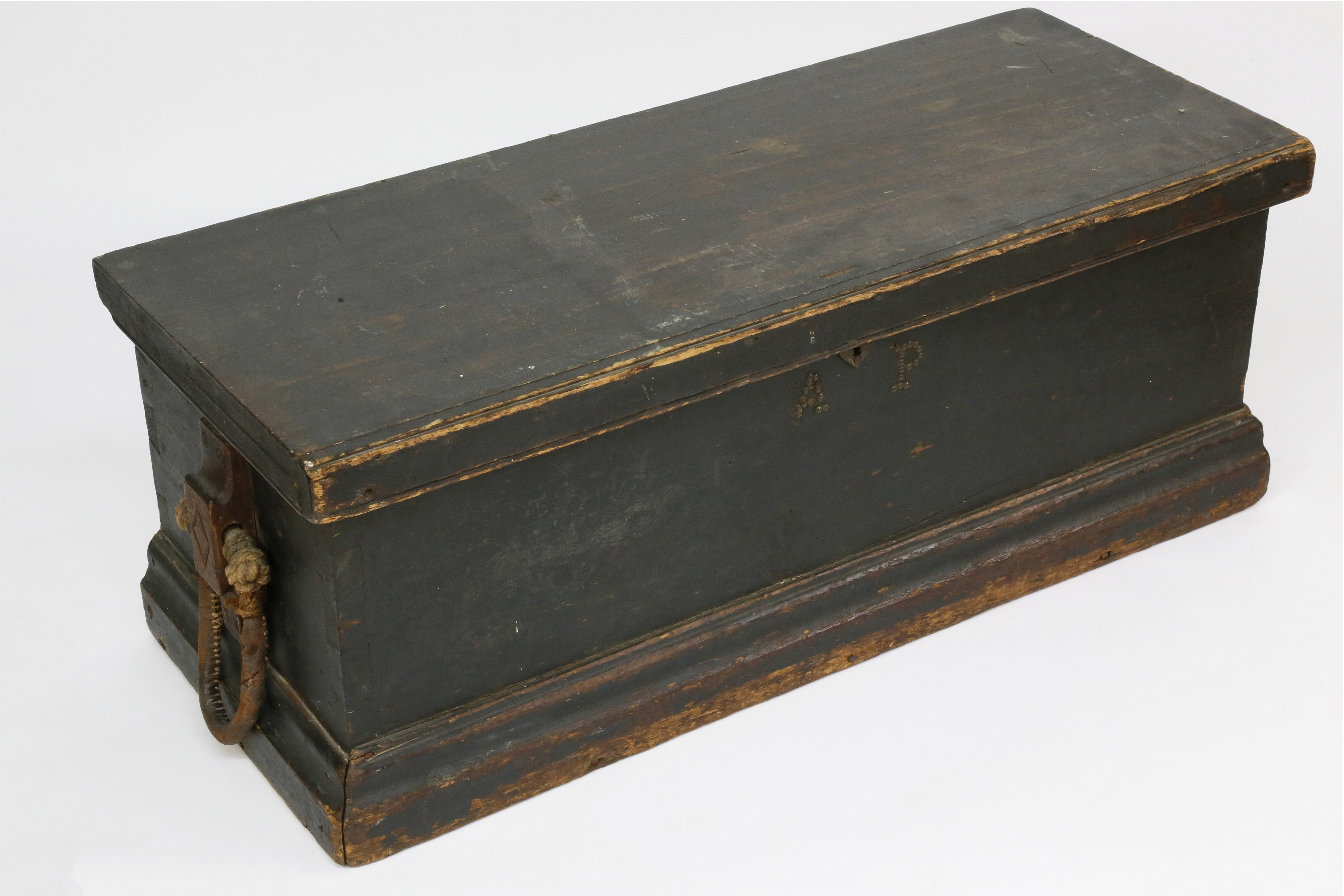 American Sea Chest circa 1840 - American Sea Chest in Green Paint