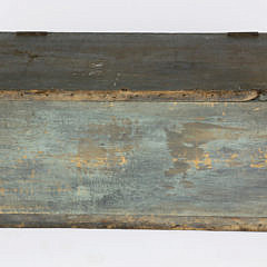 American Sea Chest in Green Paint, Original Beckets, circa 1840