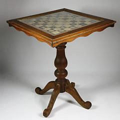 Country Chippendale Tilt Top Chess Table, 19th Century