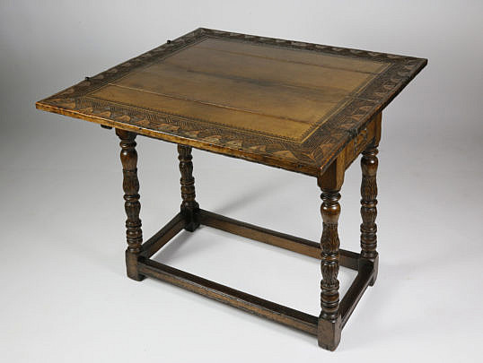 38-4218 Jacobean Style Carved Oak Games Table A_MG_1743