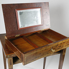 French Plum Pudding Mahogany Work Side Table, circa 1820