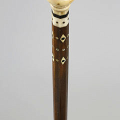 Sailor Made Inlaid Walking Stick, circa 1860