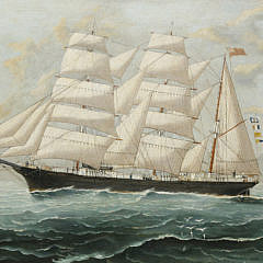 Tom G. Purvis Oil on Canvas “Portrait of the British Barque HMS William Gordon”