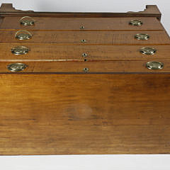 American Tiger Maple and Cherry Country Chippendale Chest of Drawers, circa 1800