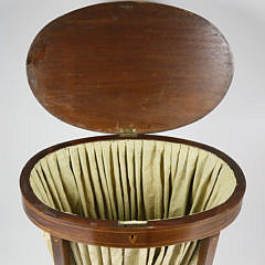 George III Inlaid Mahogany Oval Sewing Table, circa 1800