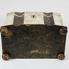 British Regency Mother of Pearl and Tortoiseshell Tea Caddy, circa 1820