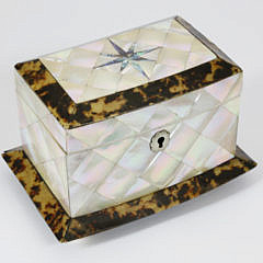 456-3771 Mother of Pearl Tortoiseshell Tea Caddy A_MG_9989