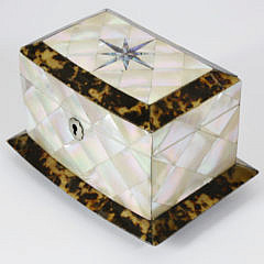 British Regency Mother of Pearl and Tortoiseshell Tea Caddy, circa 1820