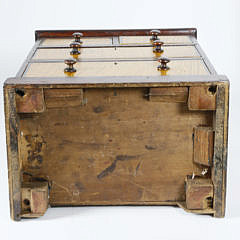 Miniature Mahogany and Tiger Maple Chest of Four Drawers, circa 1830