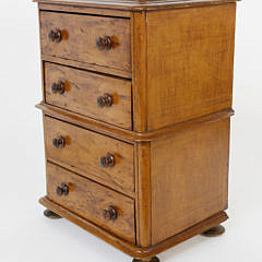 Miniature Maple Chest on Chest, 19th century