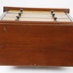 English Bird’s Eye Maple and Mahogany Miniature Chest of Drawers, circa 1830