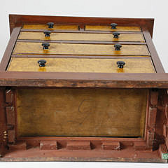 English Bird’s Eye Maple and Mahogany Miniature Chest of Drawers, circa 1830