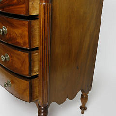 American Sheraton Bow Front Chest of Drawers, circa 1820