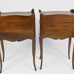 Pair of French Walnut One Drawer Stands, 19th century