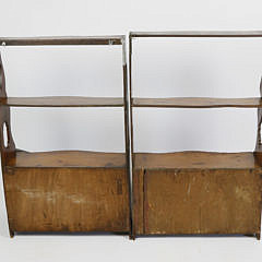 Near Pair of Cherry Hanging Shelves, 19th century