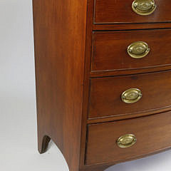 American Cherry Bow Front Chest of Drawers, circa 1810