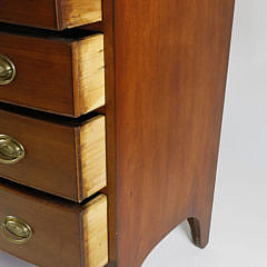 American Cherry Bow Front Chest of Drawers, circa 1810