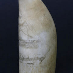 Antique American Scrimshaw Whale Tooth, circa 1860