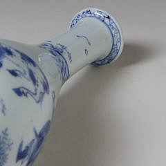 Chinese Blue and White Bottle Vase, Qing Dynasty, Kangxi Period