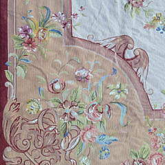 Floral Bouquet Aubusson Style Needlepoint Carpet