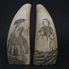 50-4898 Pair Scrimshaw Gaudy Girls Whale Teeth A_MG_0954 2