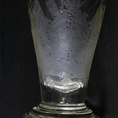 Pair of Bohemian Etched and Engraved Glass Beakers, 18th Century