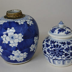 6-4701 Two Chinese Blue and White Jars, Qing Dynasty, Kangxi Period A_MG_1652