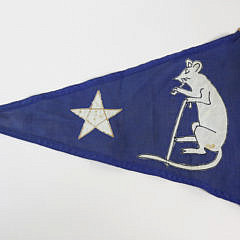 Vintage Nantucket Wharf Rat Club Burgee Flag, circa 1950s