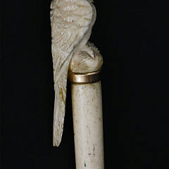 Carved Tropical Bird Grip Walking Stick, circa 1870