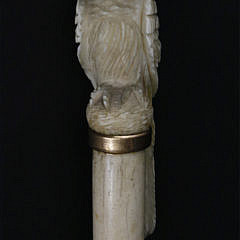 Carved Tropical Bird Grip Walking Stick, circa 1870