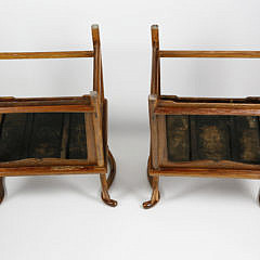 Pair of Chinese Huanghuali Horseshoe-Back Armchairs, Quanyi