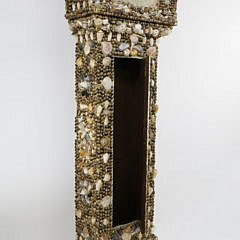 Seashell Encrusted Tall Case Clock, 19th Century