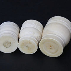 Set of 3 Graduating Antique Whale Ivory Mortar and Pestles, circa 1860