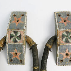 Pair of American Carved and Painted Beckets, circa 1850