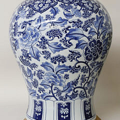 Ralph Lauren Oversize Chinese Blue and White Jar Lamp