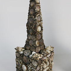 Two American Seashell Encrusted Obelisks, late 19th Century