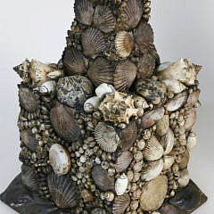 Two American Seashell Encrusted Obelisks, late 19th Century