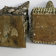 Two American Seashell Encrusted Obelisks, late 19th Century