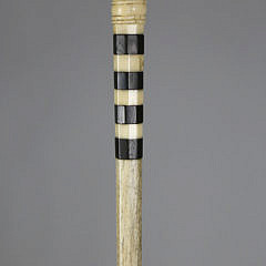 Sailor Made Whale Ivory and Ebony Walking Stick, circa 1850