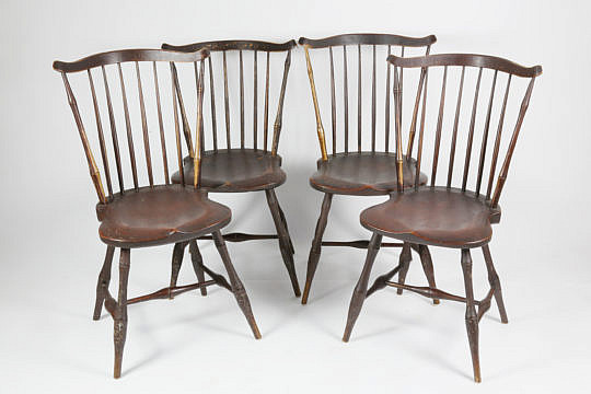 9-4896 Set of Four American Fan-Back Windsor Side Chairs A_MG_1820 2