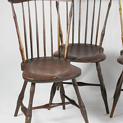 Set of Four American Fan-Back Windsor Side Chairs, circa 1805