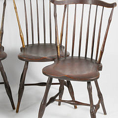 Set of Four American Fan-Back Windsor Side Chairs, circa 1805