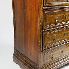 Late Continental Baroque Inlaid Walnut Chest of Drawers, circa 1700