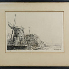 After Rembrandt Harmenszoon Van Rijn Etching on Paper, “The Windmill”