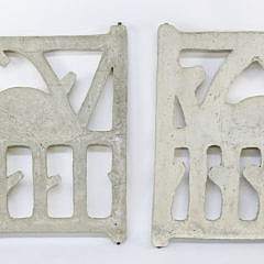 Two Mid-Century Poured Stone Garden Gates